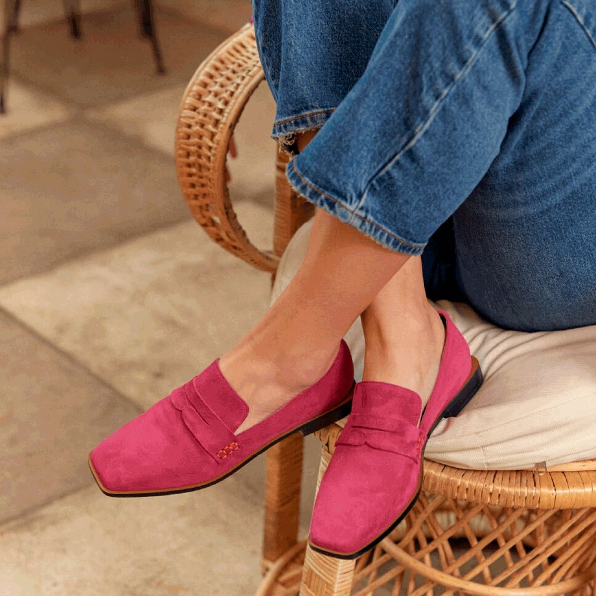 URCO - Anastasia Mocasín Mujer Cuero Rosado Urco