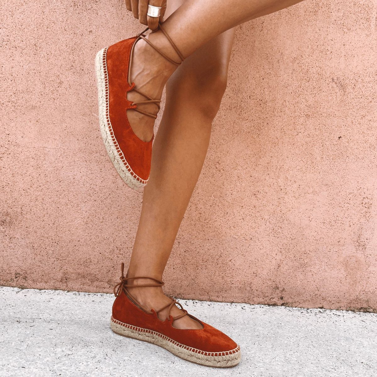 URCO - Alpargata Mujer Cuero Naranjo Urco