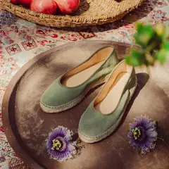 URCO - Alpargata Mujer Cuero Beige/Khaki