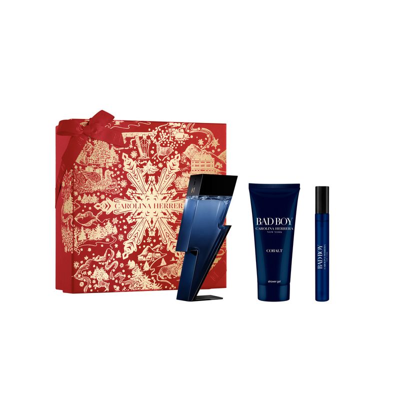 CAROLINA HERRERA - Set Carolina Herrera Hombre Bad Boy Cobalt 100 ml + 10 ml + Shower Gel 100 ml