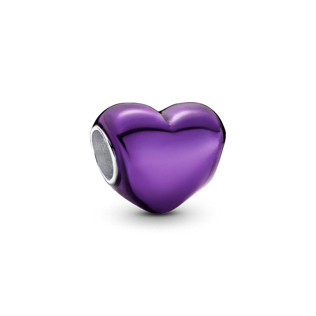 PANDORA - Charm Corazón Morado Metálico Mujer Pandora