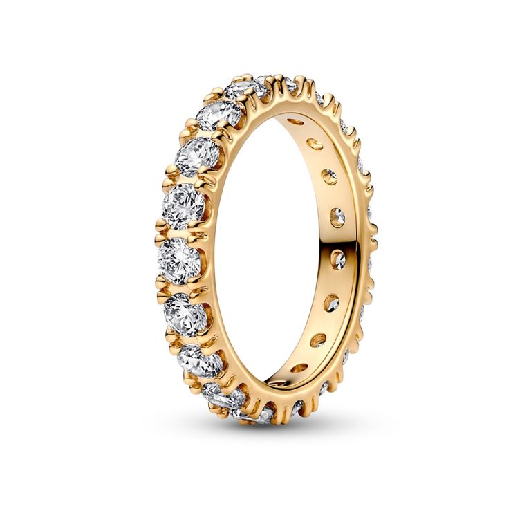 Anillo Eternity Brillante Mujer Dorado 56