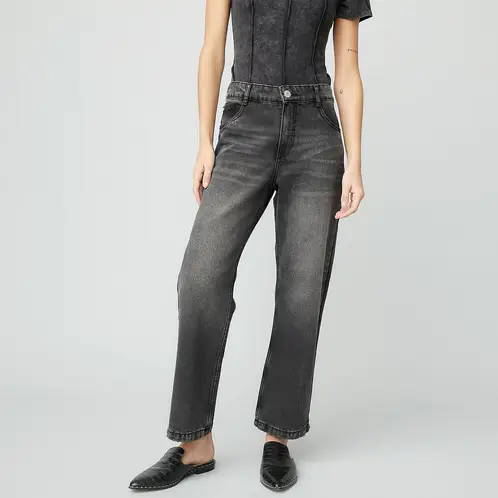 AMERICANINO - Jeans Straight Tiro Medio Mujer Algodón
