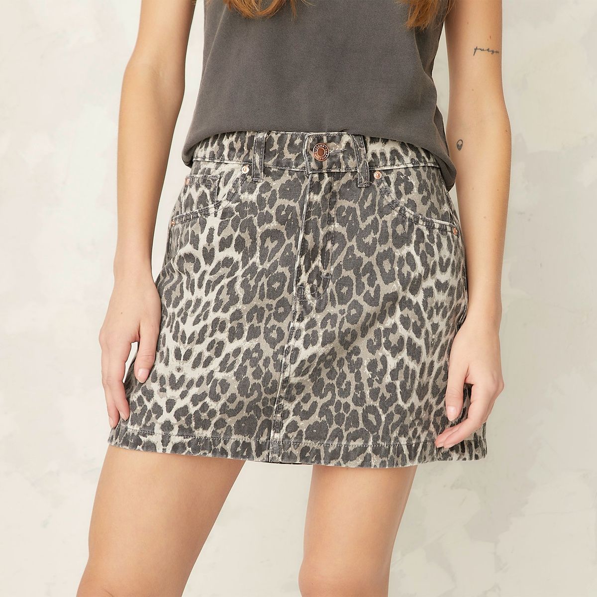 AMERICANINO - Falda Americanino Mini Print Mujer 100% Algodón