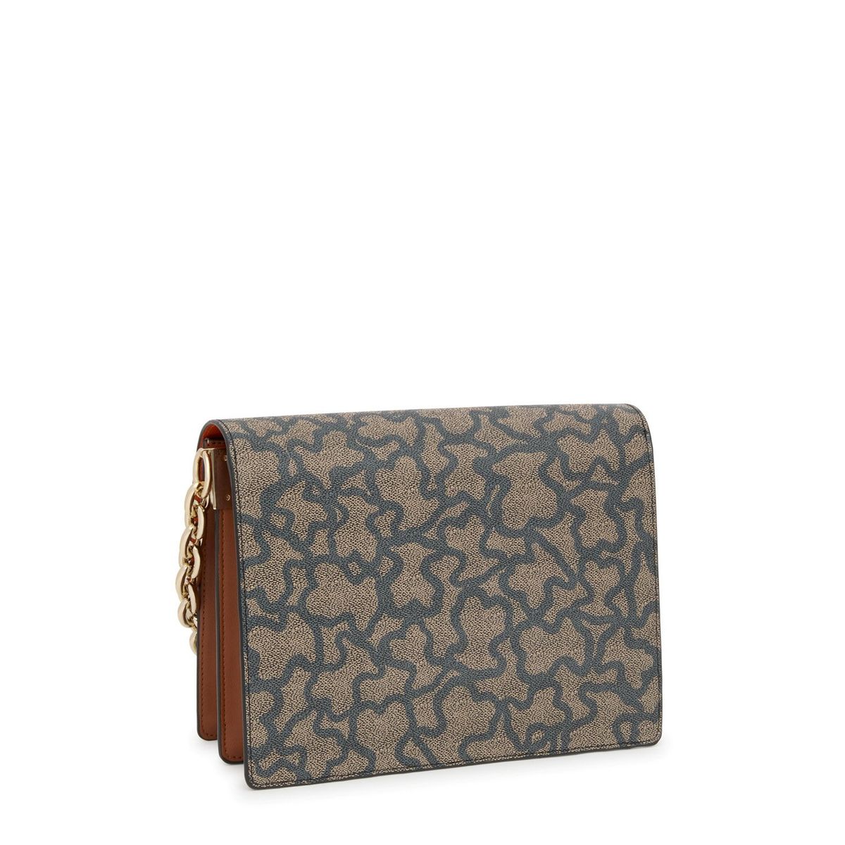 TOUS - Bandolera Mediana Audree Chain Negra Y Beige Kaos Icon