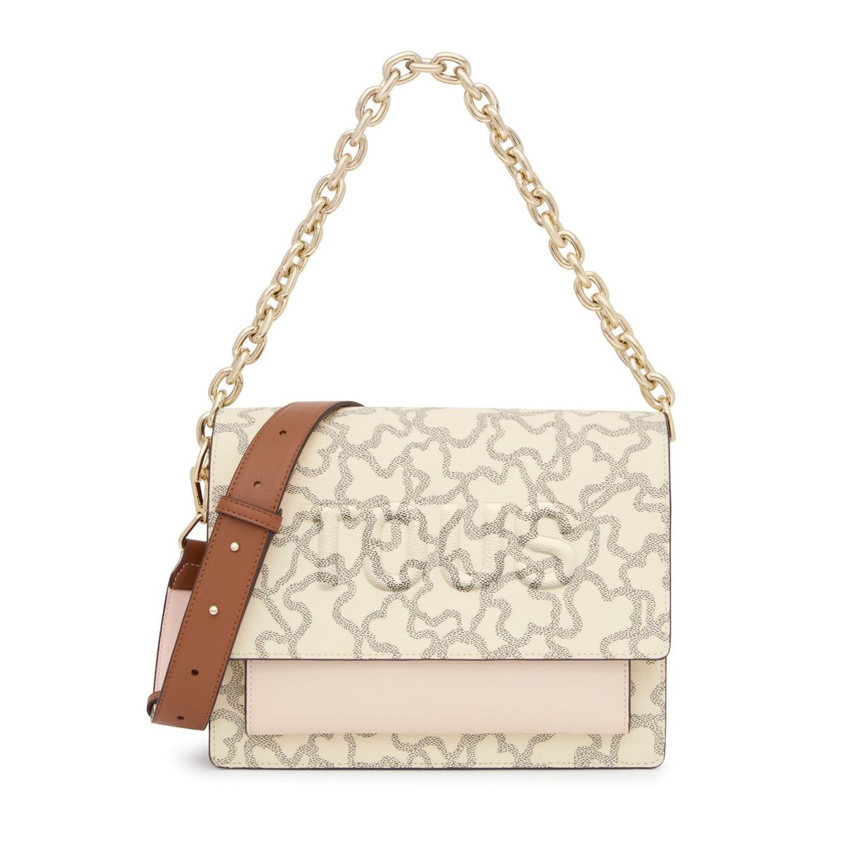 TOUS - Bandolera Mediana Audree Chain Beige Kaos Icon