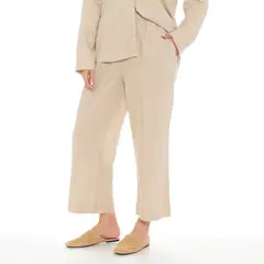 WADOS - Pantalón Crop Fit Tiro Alto Lino Mujer