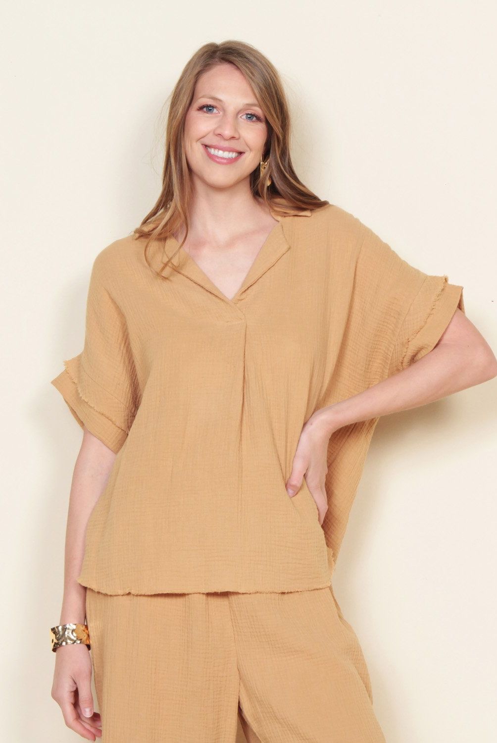 WADOS - Blusa Manga Corta Algodón Mujer Wados