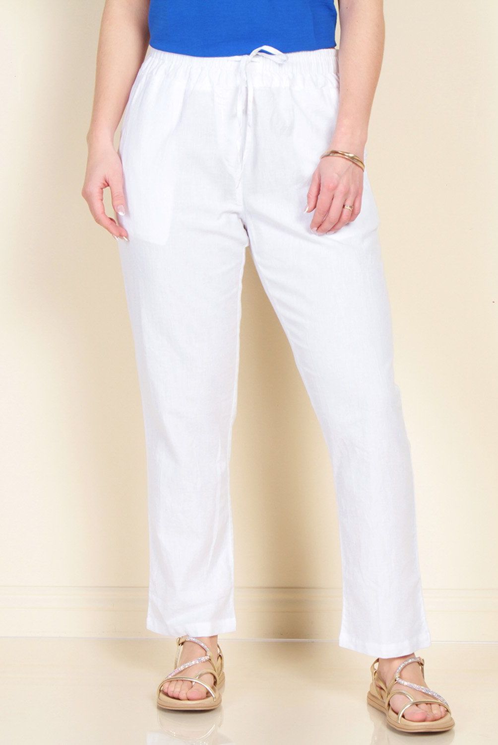 WADOS - Pantalón Regular Tiro Alto Lino Mujer Wados
