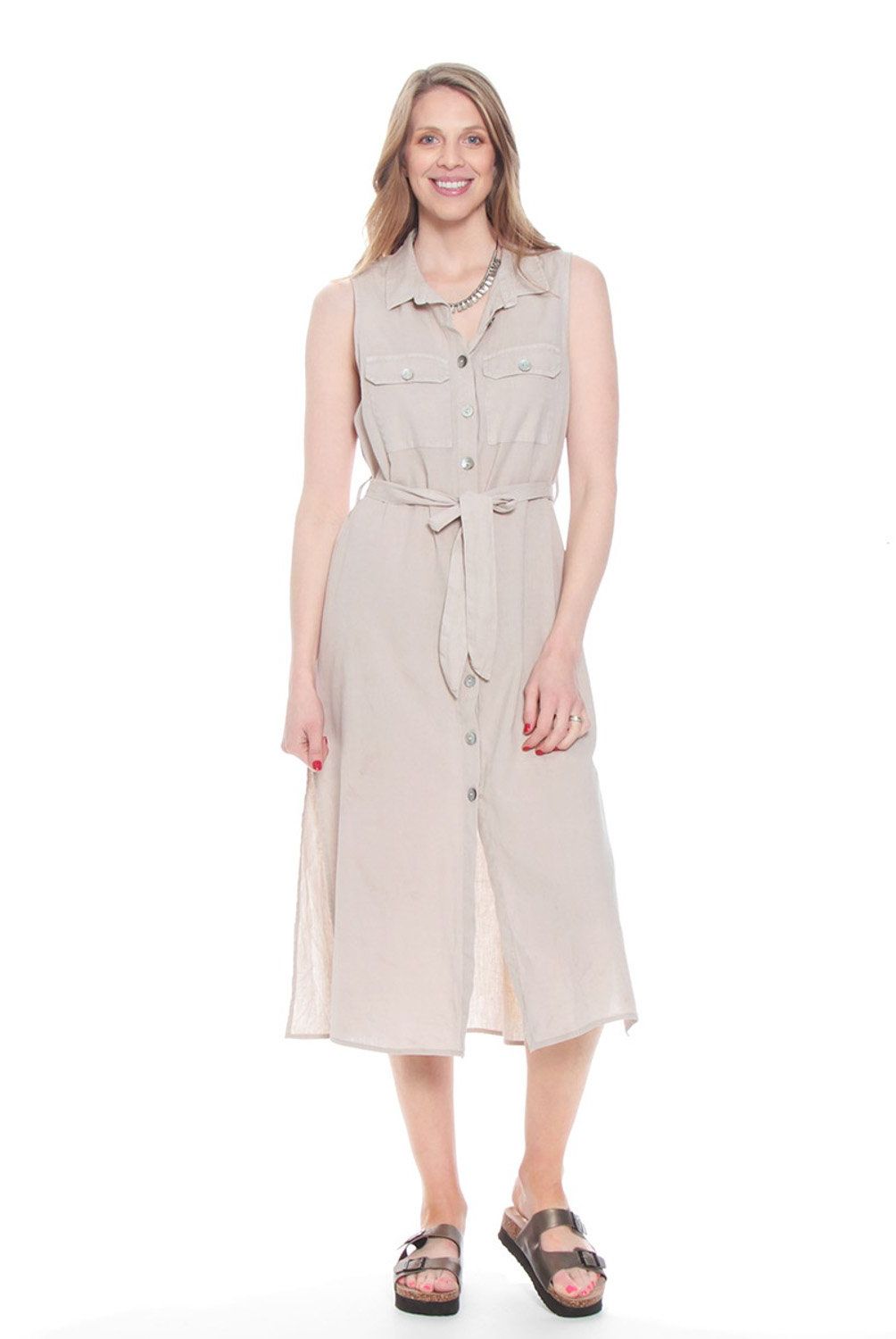 WADOS - Vestido Midi Lino Mujer Wados