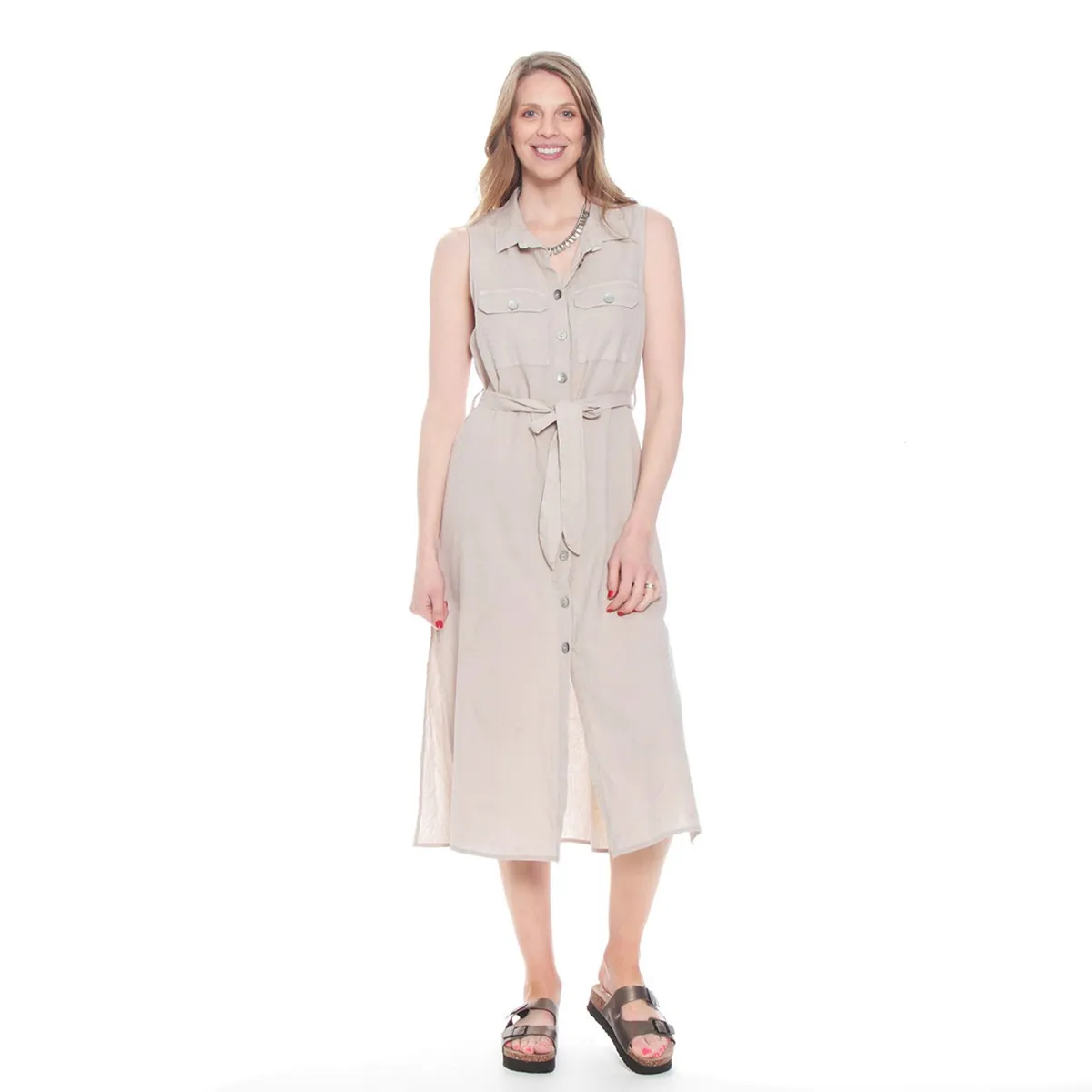 WADOS - Vestido Midi Lino Mujer Wados