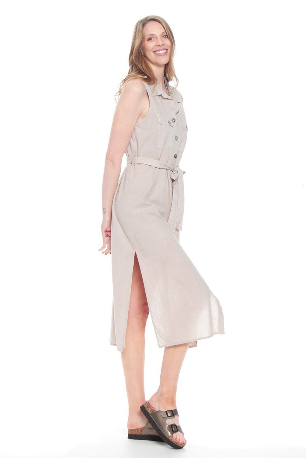 WADOS - Vestido Midi Lino Mujer Wados