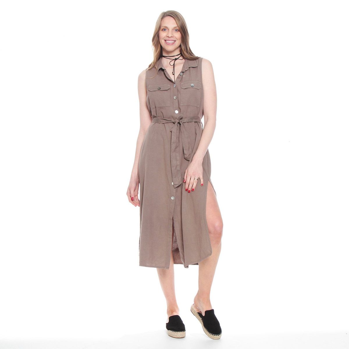 WADOS - Vestido Midi Lino Mujer Wados
