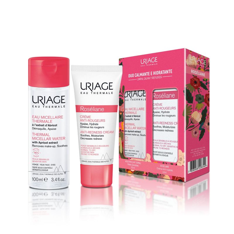 URIAGE - Set Roséliane Crema Anti-Rojeces + Agua Micelar Piel Sensible 100Ml Uriage