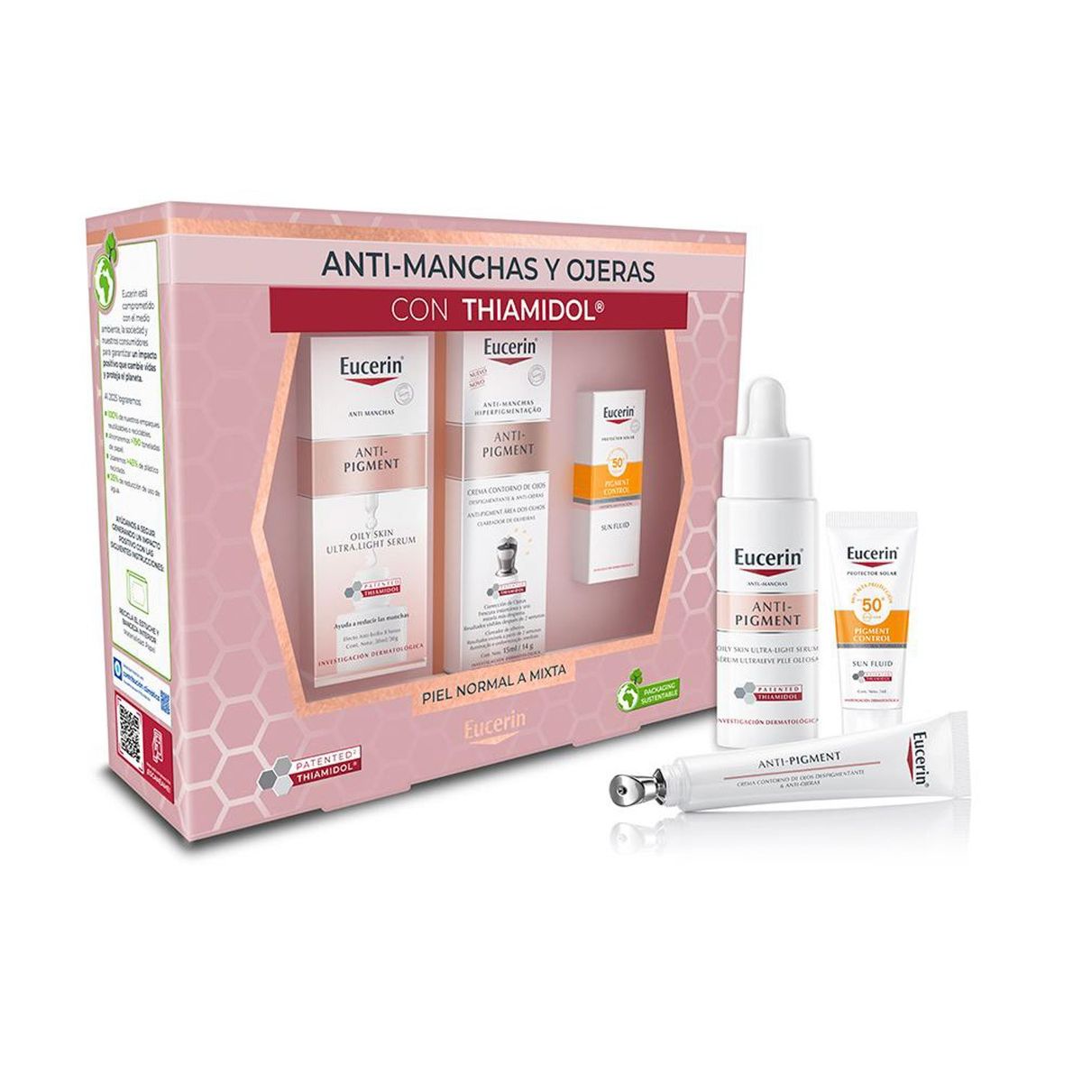 EUCERIN - EUCERIN Pack Rutina Anti-Manchas con Thiamidol® Oil Skin Serum + Contorno de Ojos + Protector Solar