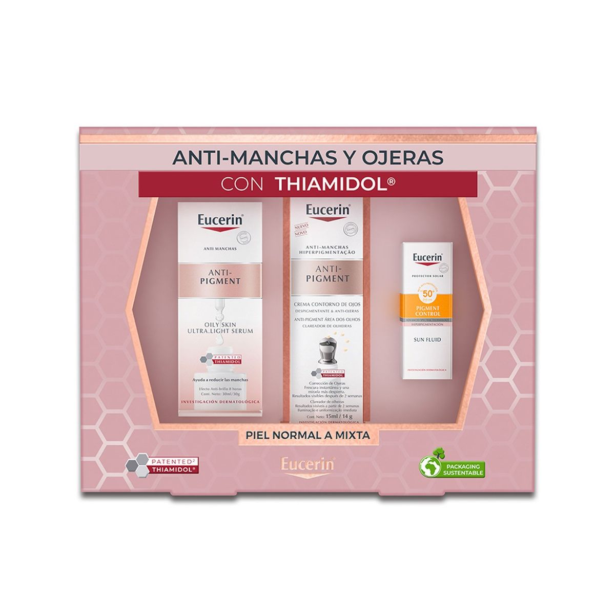 EUCERIN - EUCERIN Pack Rutina Anti-Manchas con Thiamidol® Oil Skin Serum + Contorno de Ojos + Protector Solar