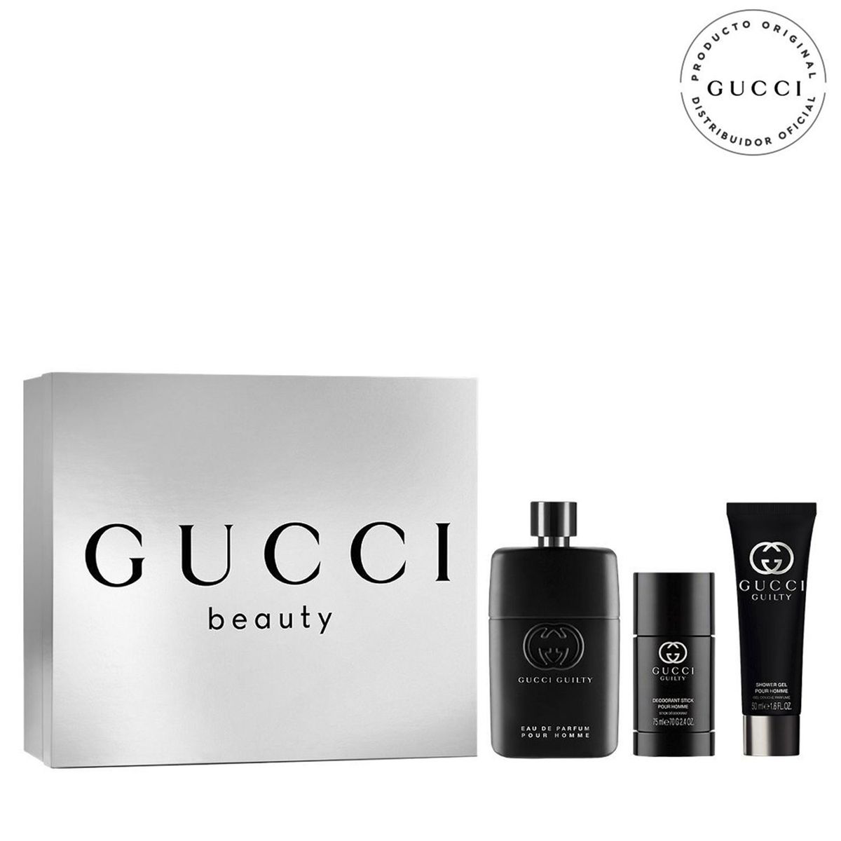 GUCCI - Set Perfume Hombre Gucci Guilty Eau De Parfum 90Ml + Deo Stick 75 Ml + Shower Gel 50 Ml