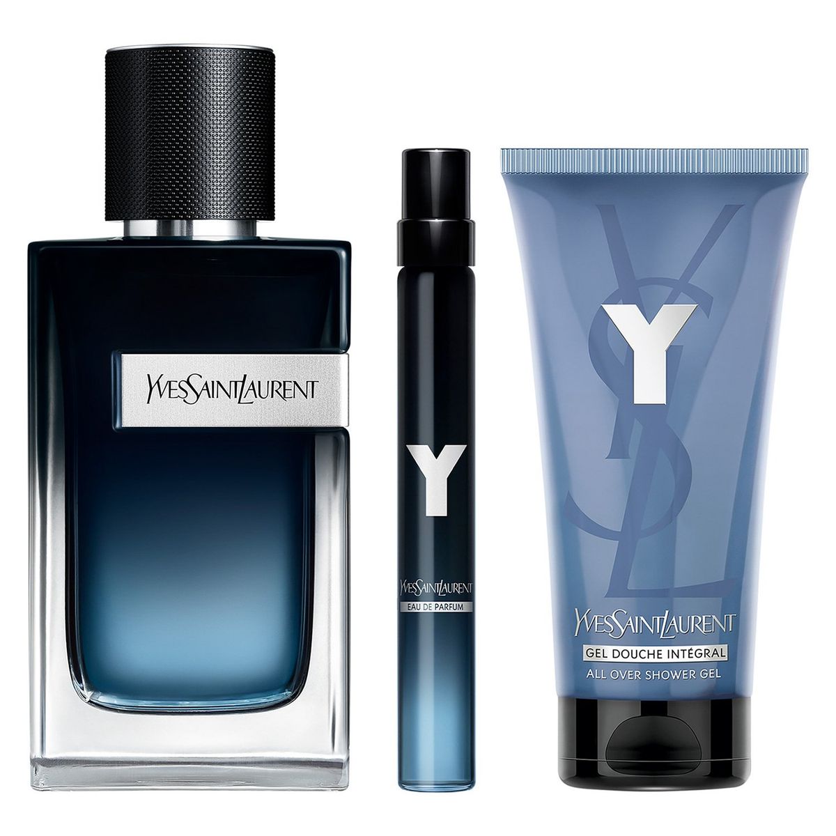 YSL - Set Perfume Hombre Y Eau De Parfum 100ml + 10ml + Gel de Ducha 50ml Yves Saint Laurent
