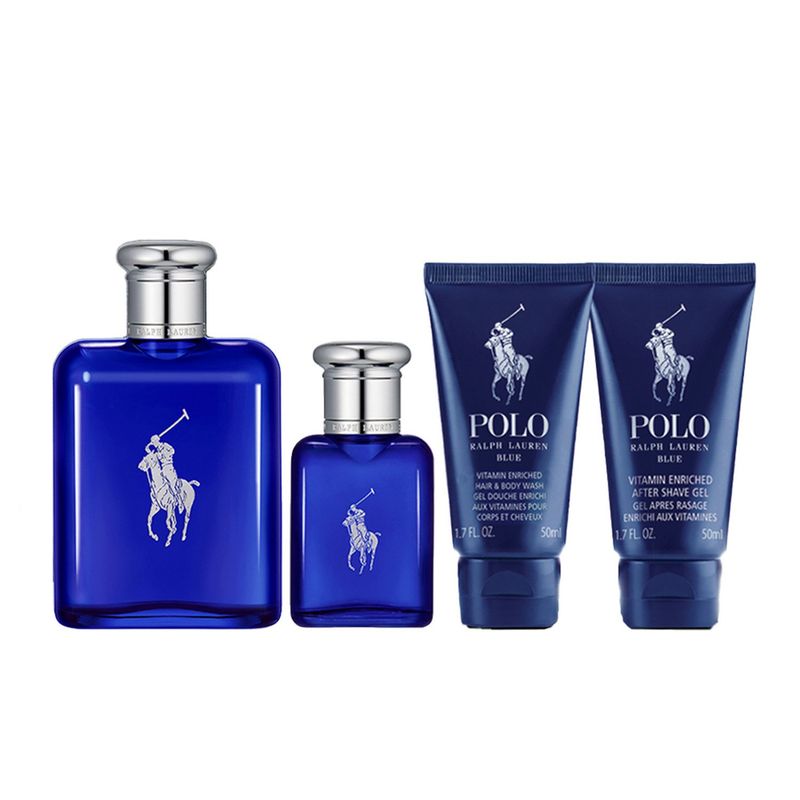 RALPH LAUREN - Set Perfume Hombre Polo Blue EDT 125ml + 40ml + Shower Gel 50ml + After Shave 50ml Ralph Lauren