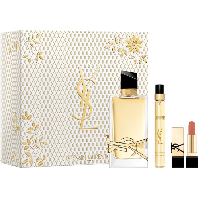 YSL - Set Perfume Mujer Libre Eau De Parfum 90ml + 10ml + Mini Labial Rouge Pur Couture NM Yves Saint Laurent