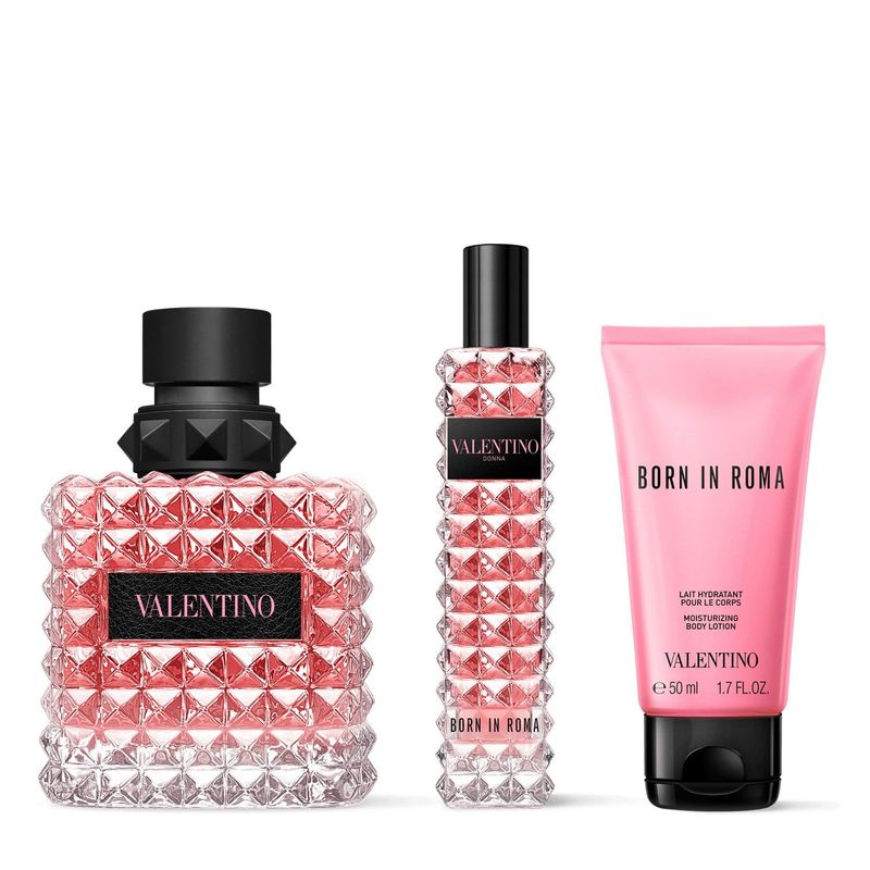 VALENTINO - Set Perfume Mujer Born In Roma Donna EDP 100ml + 15ml + Loción Corporal 50ml Valentino