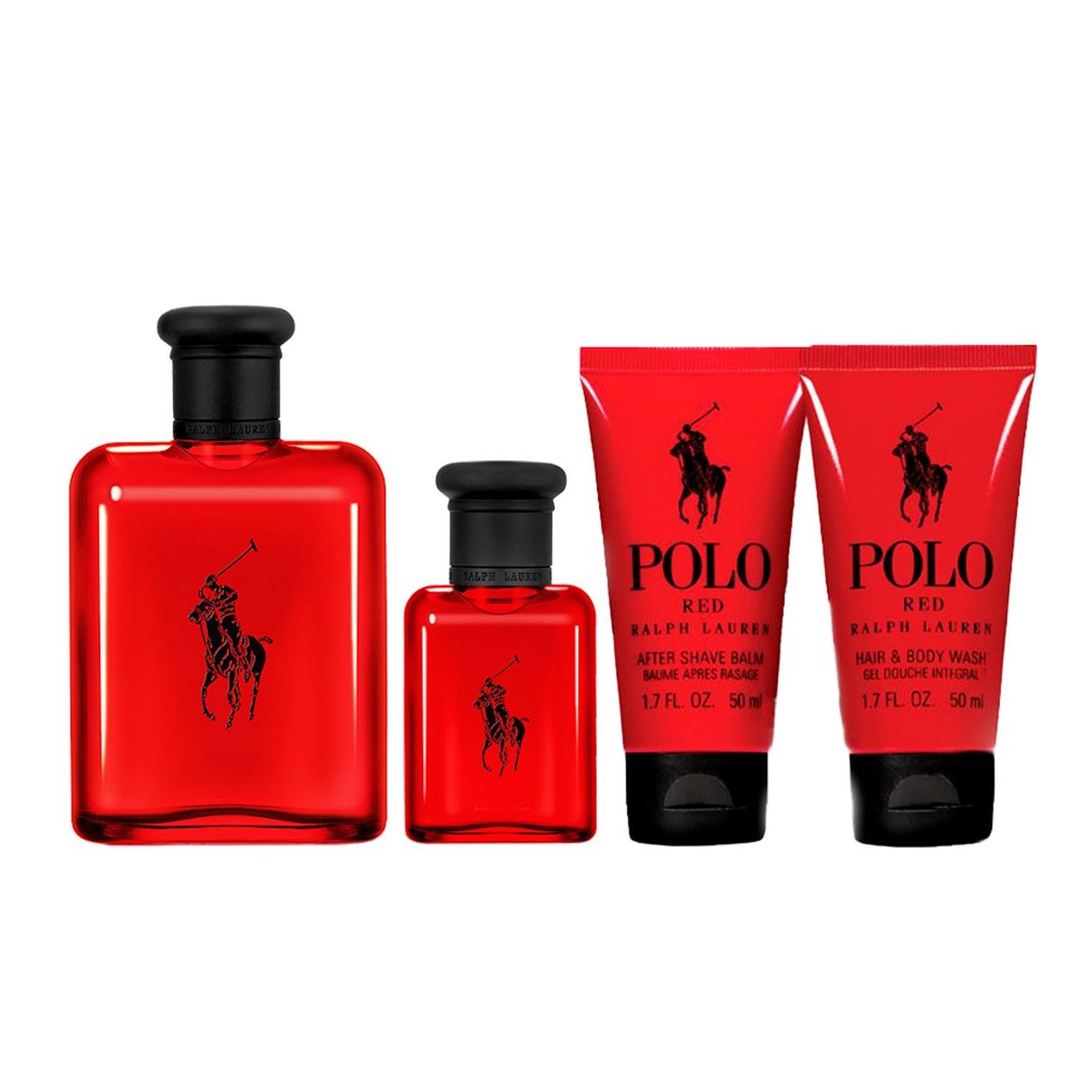 RALPH LAUREN - Set Perfume Hombre Polo Red EDT 125ml + 40ml + Shower Gel 50ml + After Shave 50ml Ralph Lauren