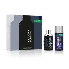 BENETTON - Set Perfume Hombre Colors Black EDT 100ml + Desodorante 150ml