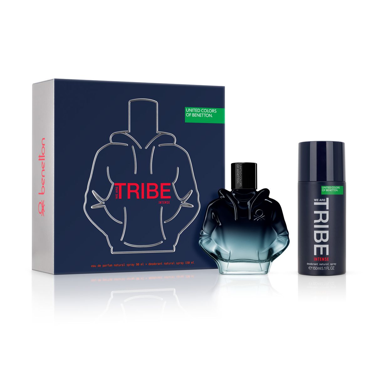 BENETTON - Set Perfume Hombre We Are Tribe Intense EDP 90ml + Desodorante 150ml Benetton