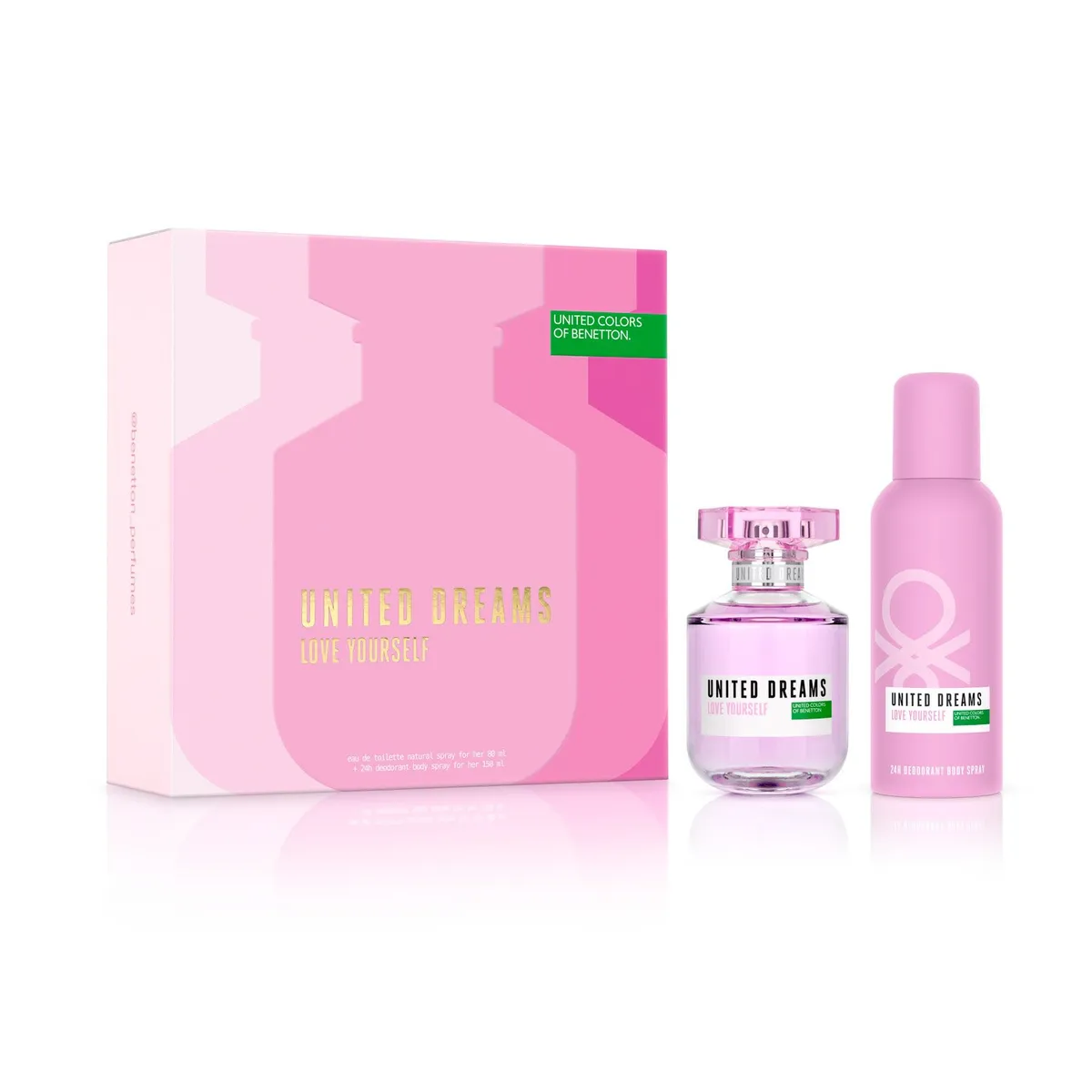 BENETTON - Set Perfume Mujer United Dreams Love Yourself EDT 80ml + Desodorante 150ml Benetton