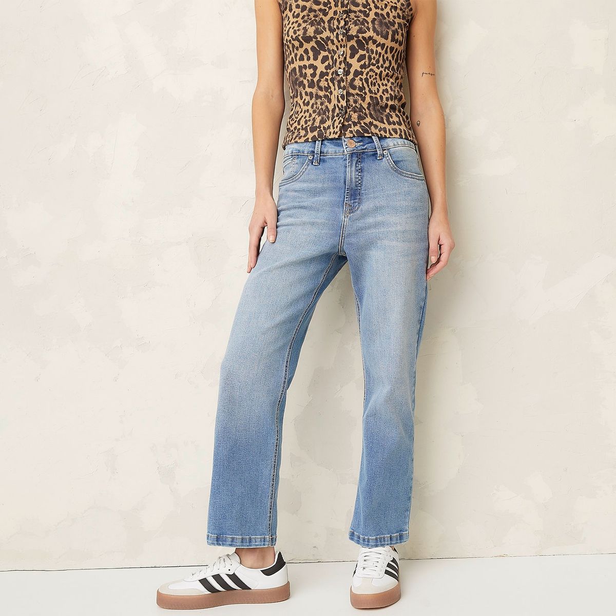 AMERICANINO - Jeans Straight Tiro Medio Mujer Americanino