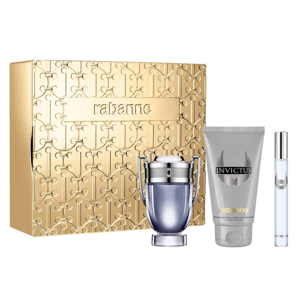 RABANNE - Set Perfume Hombre Invictus Edt 50 ml + 10 ml + Shower Gel 100 ml Paco Rabanne