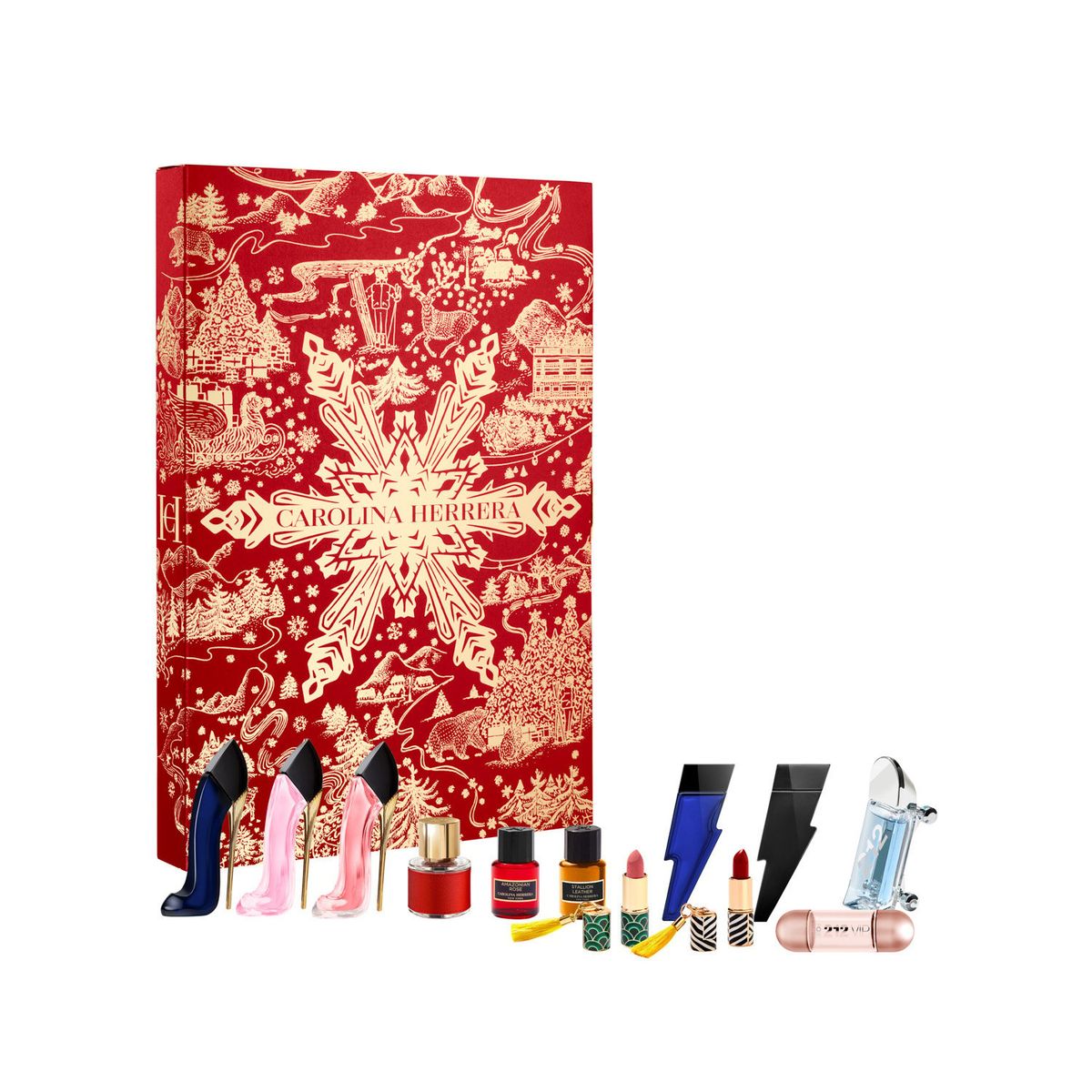 CAROLINA HERRERA - Calendario de Adviento 10 Miniaturas Carolina Herrera + 2 Mini Labiales Fabulous Kiss