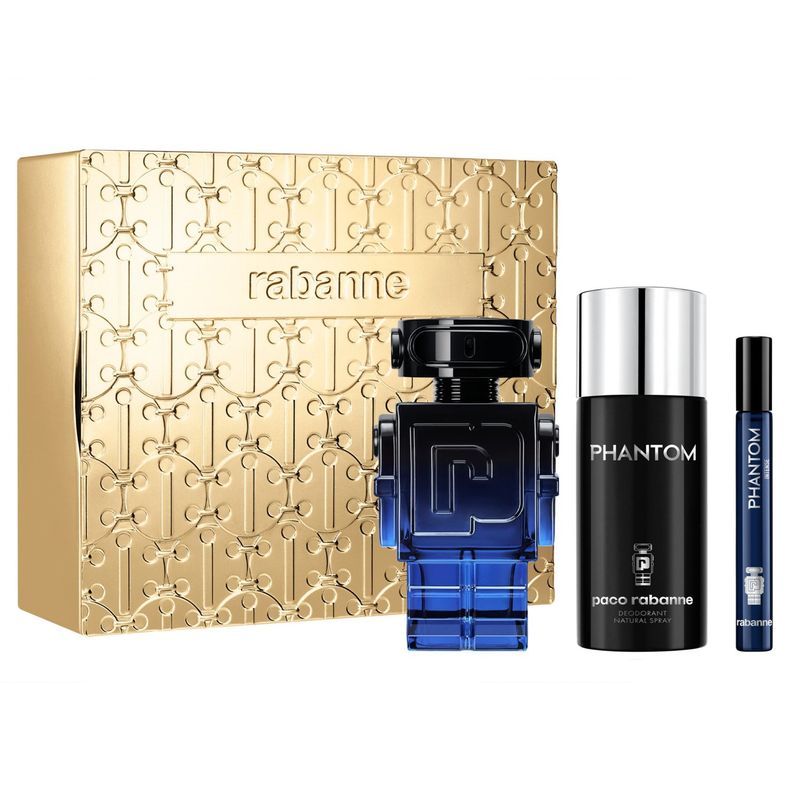RABANNE - Set Perfume Hombre Phantom Intense Edp 100 ml + 10 ml + Desodorante 150 ml Paco Rabanne