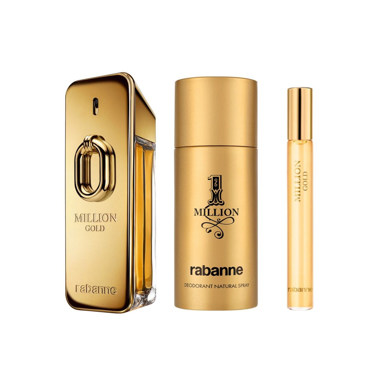 RABANNE - Set Perfume Hombre 1 Million Gold 100 ml + 10 ml + Desodorante 150 ml Paco Rabanne