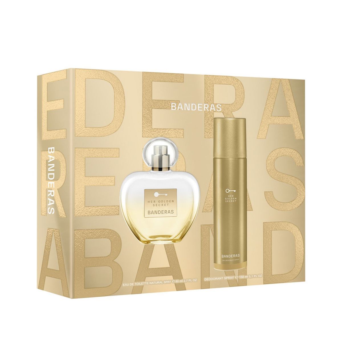 BANDERAS - Set Perfume Mujer Her Golden Secret EDT 80ml + Desodorante 150ml Antonio Banderas