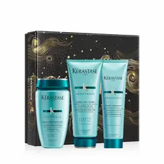 KERASTASE - Set Reparación Cabello Debilitado Resistance Shampoo 250ml + Acondicionador 200ml + Crema Termoprotectora 150ml Kérastase