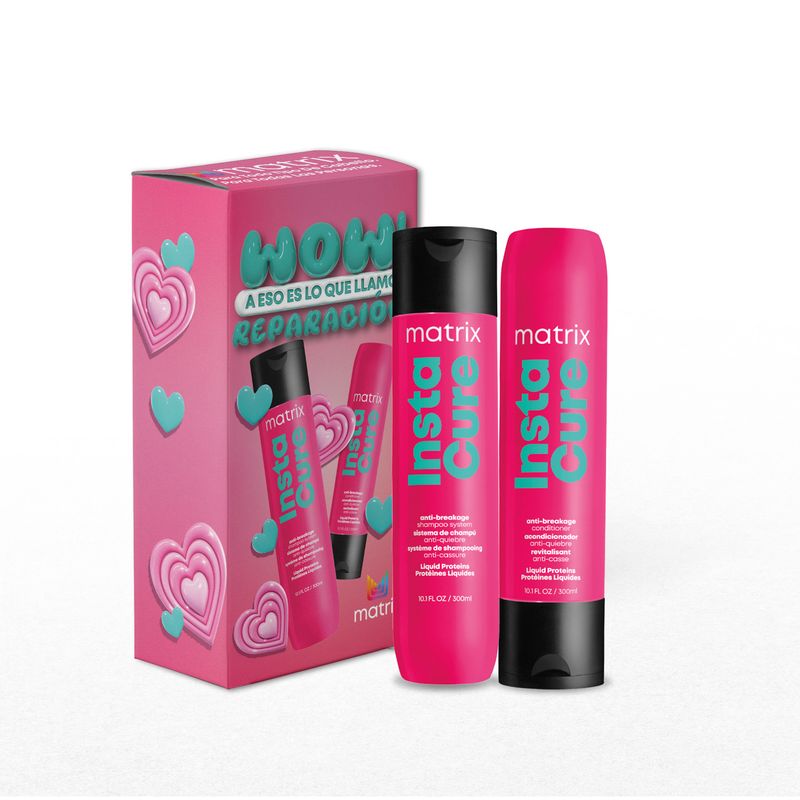 MATRIX - Set Shampoo 300ml + Acondicionador 300ml Reparación Cabello Dañado Instacure Matrix