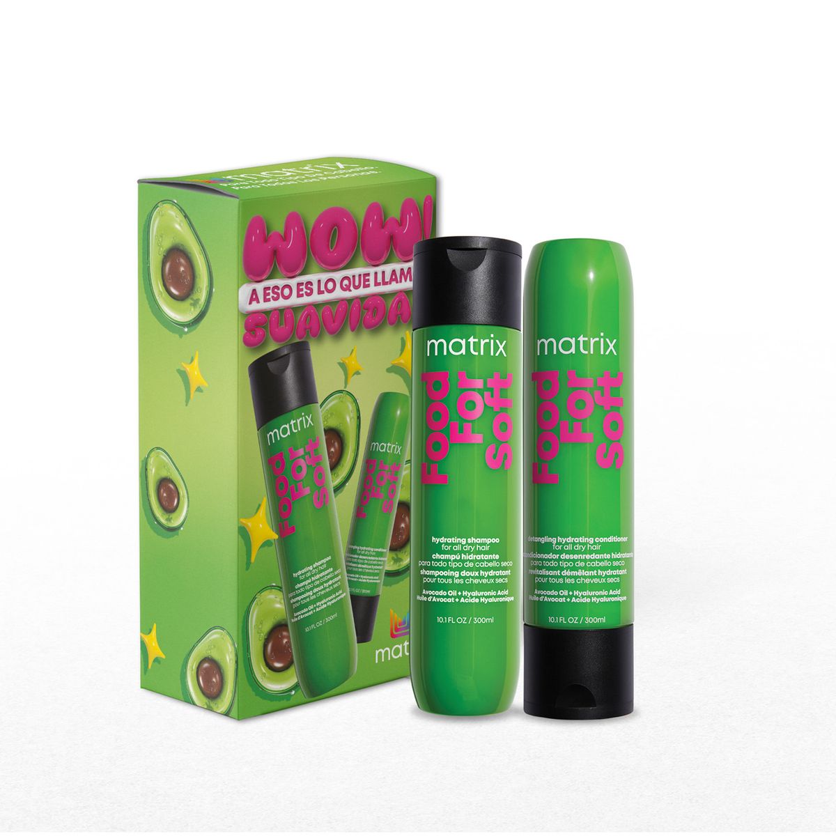 MATRIX - Set Shampoo 300 ml + Acondicionador 300ml Hidratación Cabello Seco Food For Soft Matrix