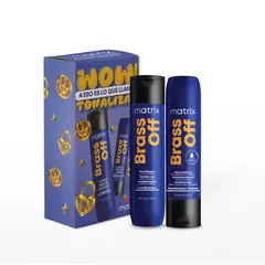 MATRIX - Set Shampoo Matizador Azul Cabello Castaño 300 ml + Acondicionador con Pigmentos 300ml Brass off