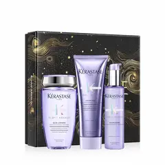 KERASTASE - Set Reparación Cabello Rubio o Decolorado Blond Absolu Shampoo 250ml + Acondicionador 250ml + Serum Cicaplasme 150ml Kérastase