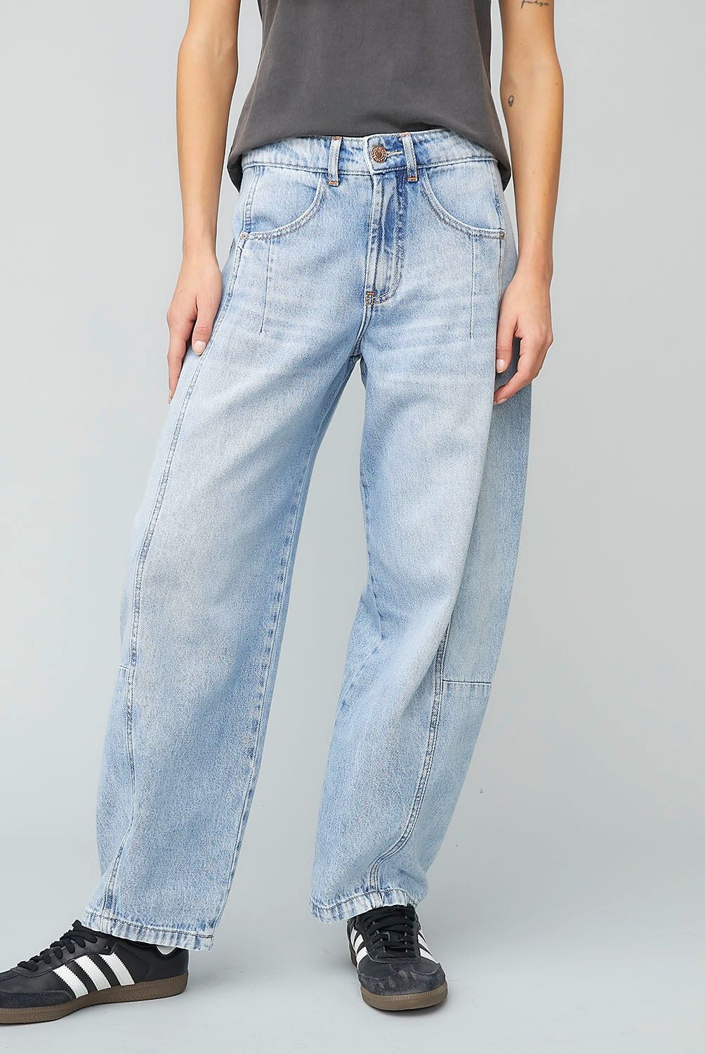AMERICANINO - Jeans Americanino Baggy Tiro Medio Mujer 100% Algodón