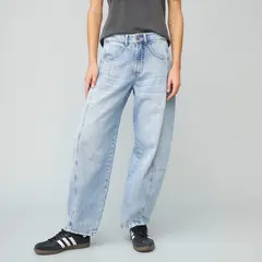 AMERICANINO - Jeans Baggy Tiro Medio Mujer 100% Algodón