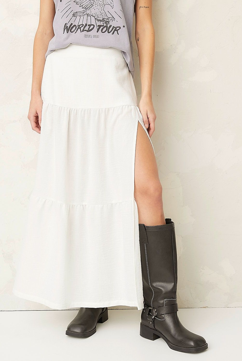 AMERICANINO - Falda Larga Americanino Maxi Liso Mujer
