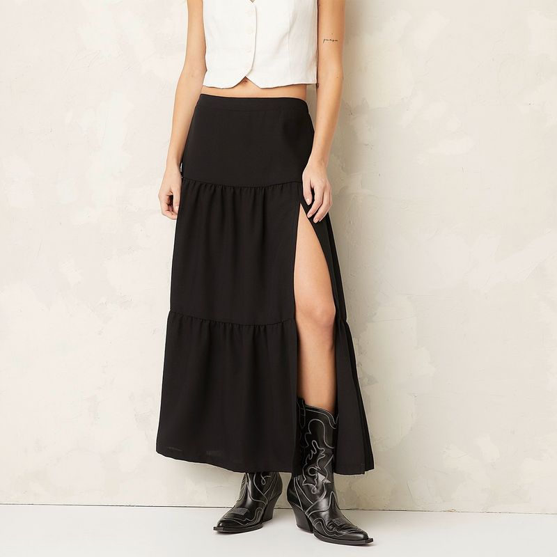 AMERICANINO - Falda Larga Americanino Maxi Liso Mujer