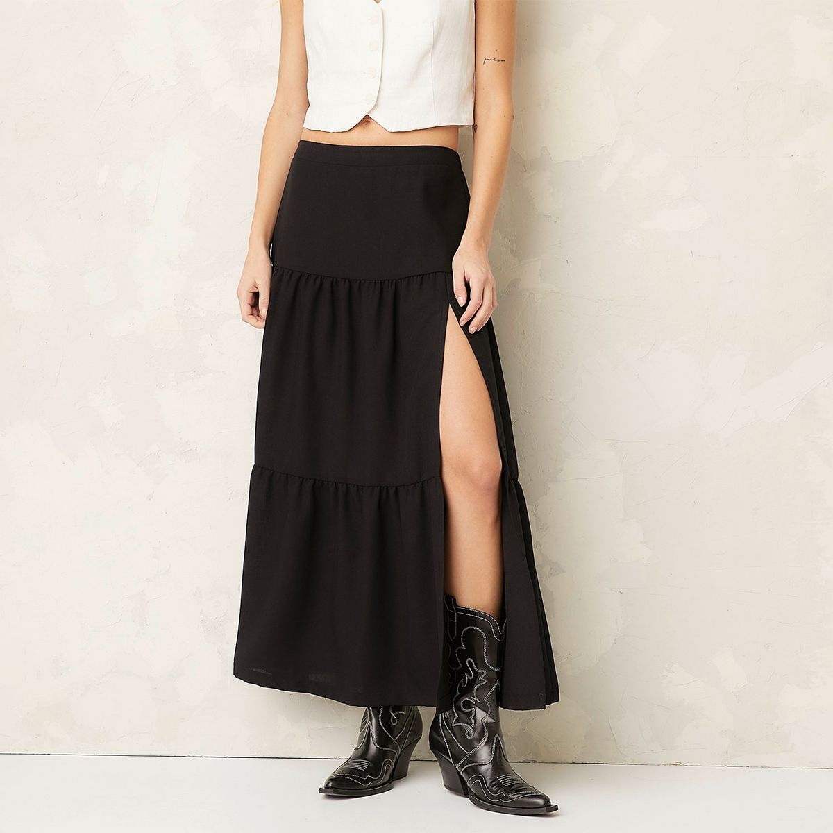 AMERICANINO - Falda Larga Americanino Maxi Liso Mujer