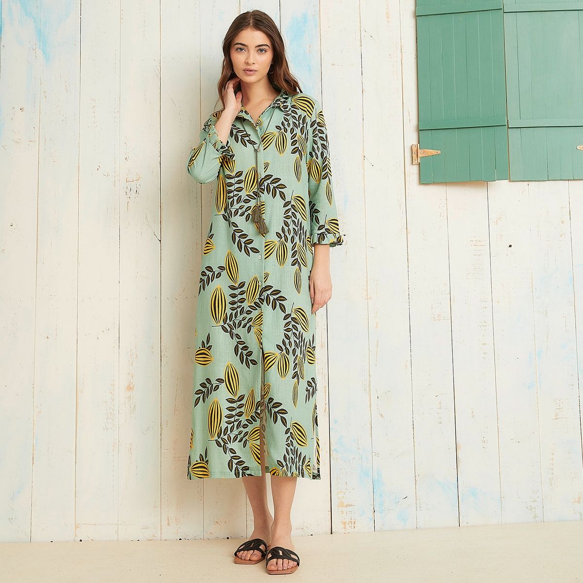 MERCADITO ESPAÑOL - Vestido Maxi Camisero Mujer Byan
