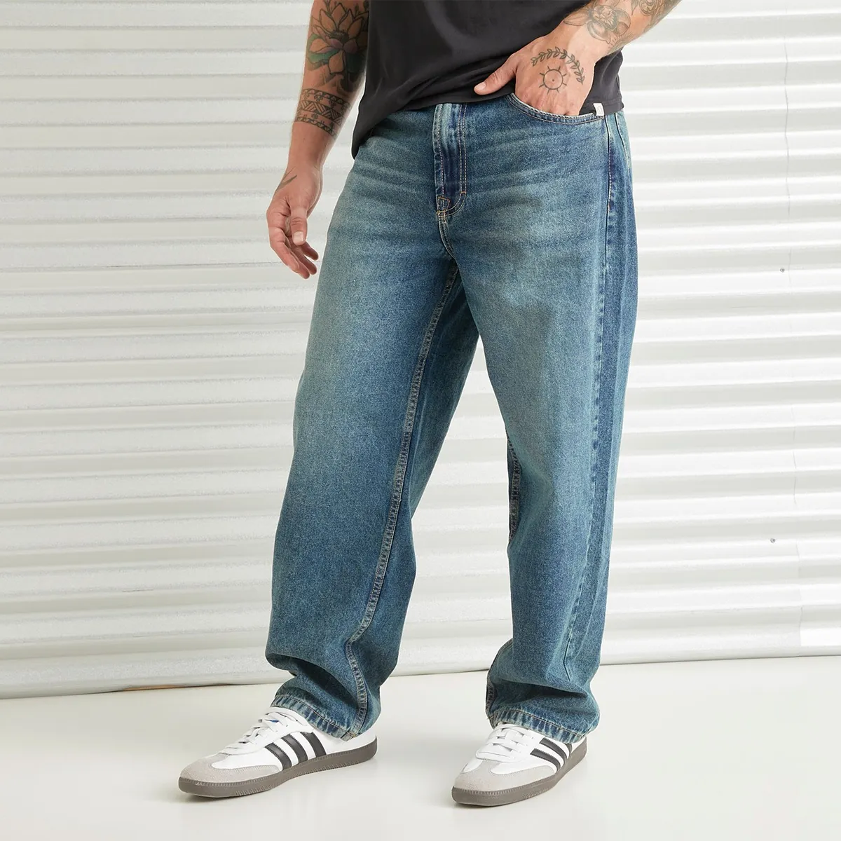 AMERICANINO - Jeans Fit Baggy Tiro Medio Hombre Americanino