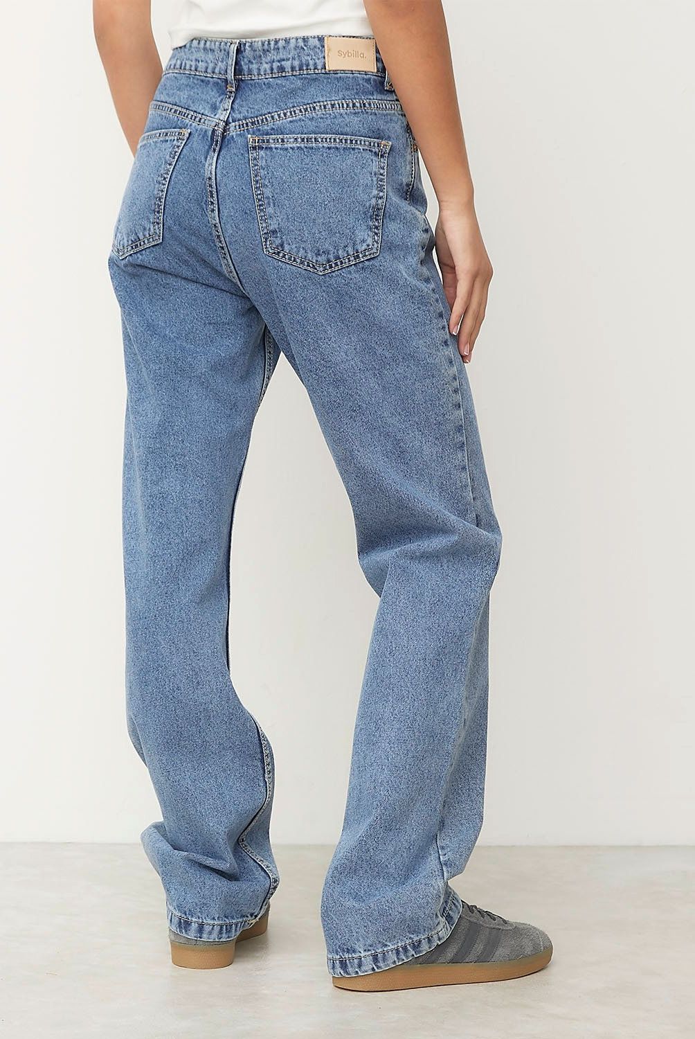 SYBILLA - Jeans Straight Sybilla Denim Mujer Tiro Medio