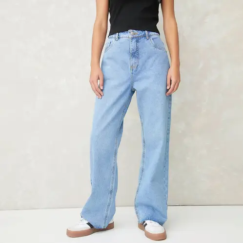 SYBILLA - Jeans Baggy Tiro Alto Mujer