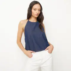 SYBILLA - Peto Halter Mujer Algodón Estilo Casual